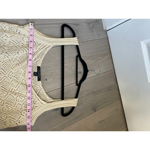 Marc New York Andrew Marc beige open knit crop length sweater tank top medium - Picture 3 of 6